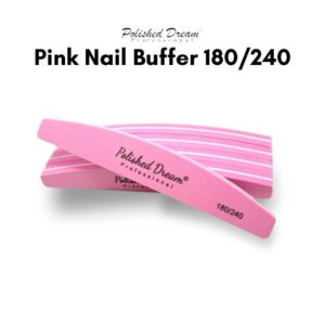 Polished Dream Pink Nail Buffer 180/240  1pc